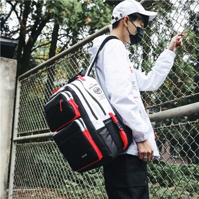 Czarne i białe szwy torby robić liceum dla nastoletnich chłopców dziewcząt podróży plecak na laptopa 15.6 dzieci tornister plecak: czarny biały