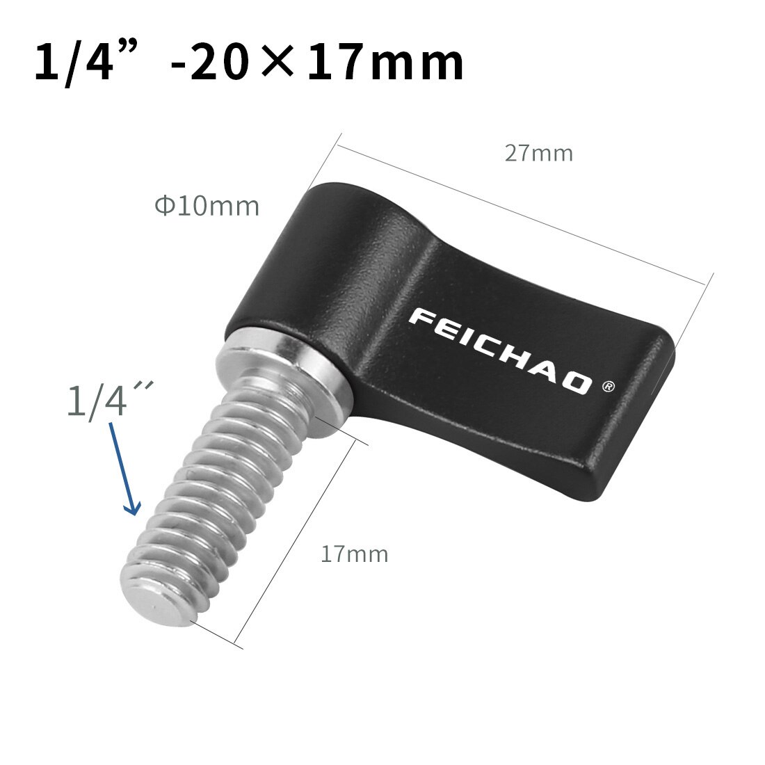 1x M4 M5 1/4 "tornillo de acero inoxidable 304 12mm 17mm 20mm ajustable abrazadera bloqueo adaptador en forma de L Llave. Accesorios de la cámara: 1 4 inch x17 Black