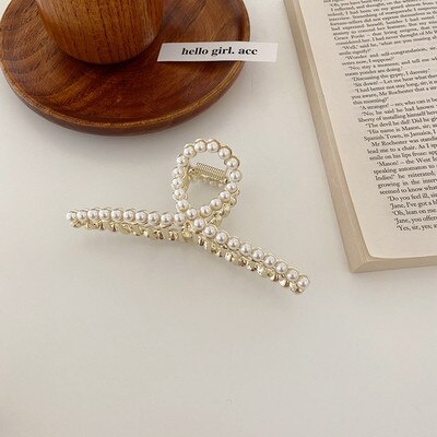 HangZhi 2020 nowy koreański duży krab pazur klips do włosów dżetów Pearl Metal przecinają zaciski do włosów dla kobiet akcesoria do włosów: 18