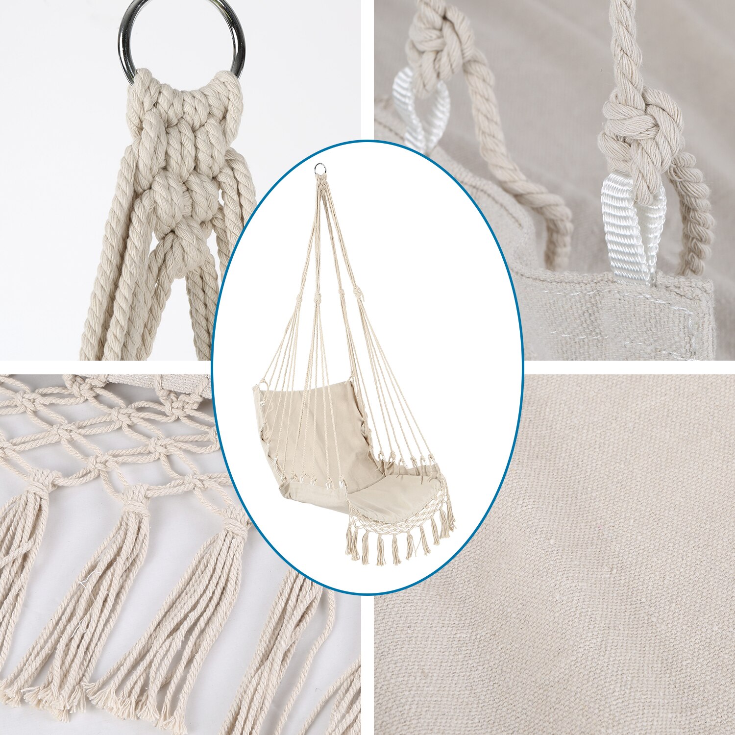 Hiking Camping Hammock Safety Hanging Hammock One Person Leisure Hamak Chair Swing Rope Outdoor Indoor Hanging Chair Garden