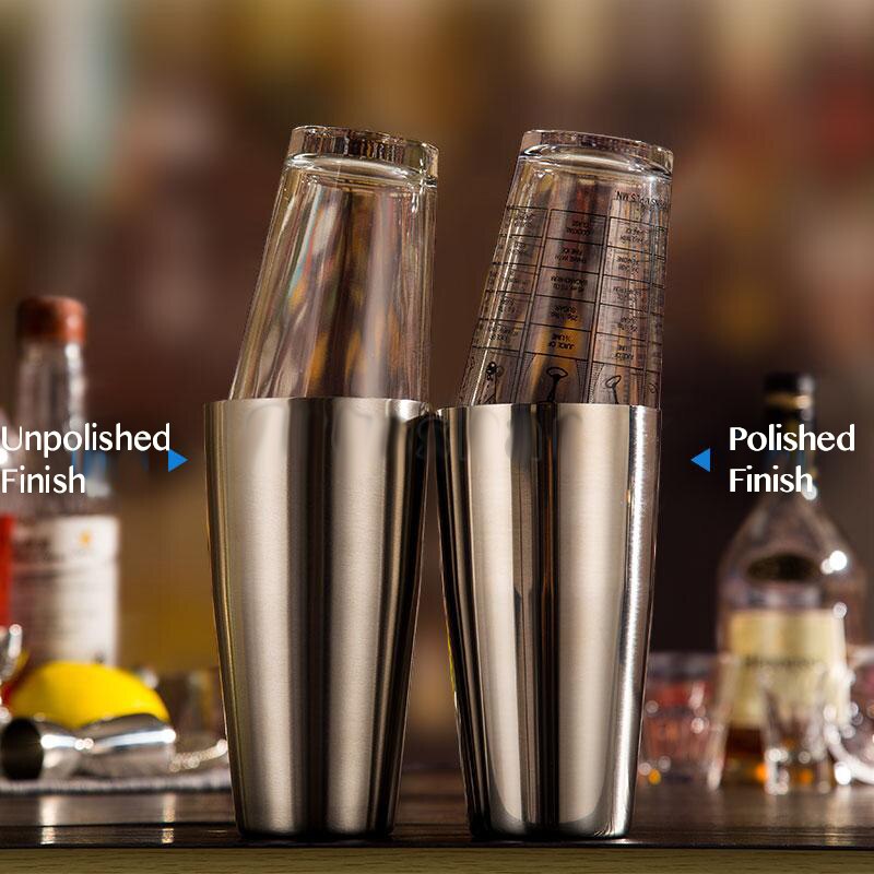 5 forskellige farver boston shaker bar shaker i rustfrit stål & 16 oz.  med/uden recept blandeglas kit