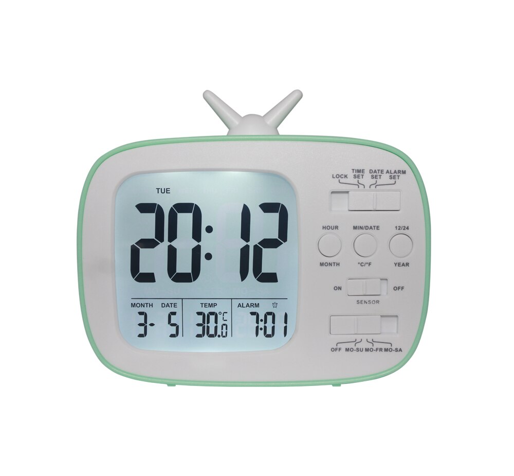 Sensor de reloj despertador Digital para escritorio de EE. UU.: Verde militar