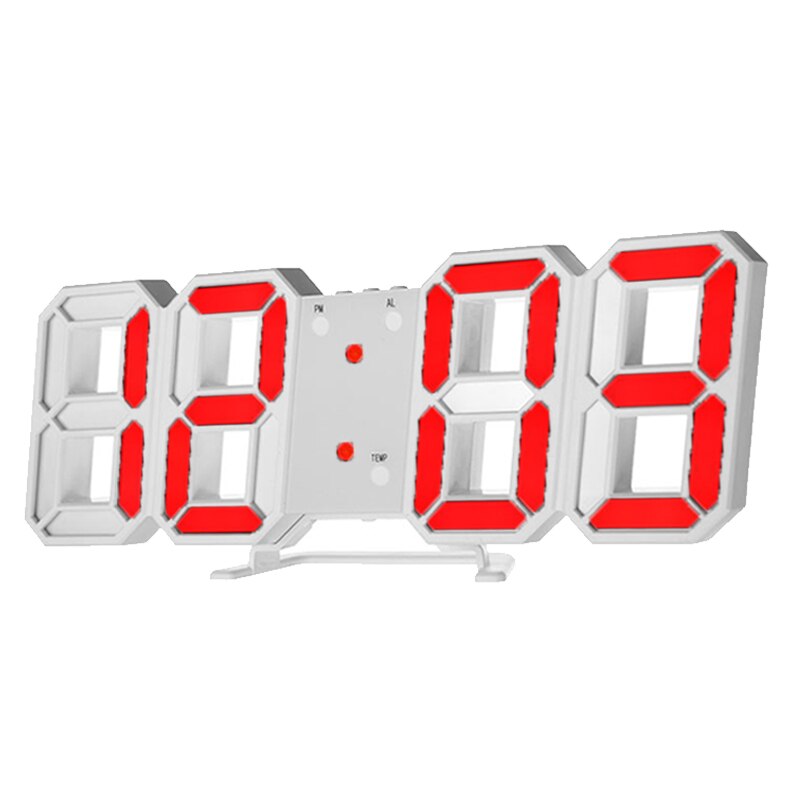 3D LED Digital Number Clock Wall Digital Alarm Clock Timer Night Light Home Office Bedroom Bedside Hanging Clock