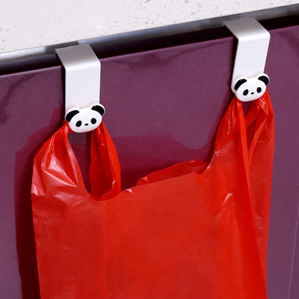 Colgador multifunción para 4 uds, gancho para puerta con patrón de Panda, gancho montado en la pared, gancho para almacenamiento de cocina y baño