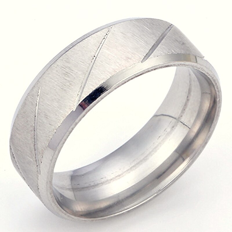 Anillo infinito de boda con patrón de ondas doradas para hombre y mujer, anillos de acero de titanio para pareja, joyería de compromiso,: 8 / Plata