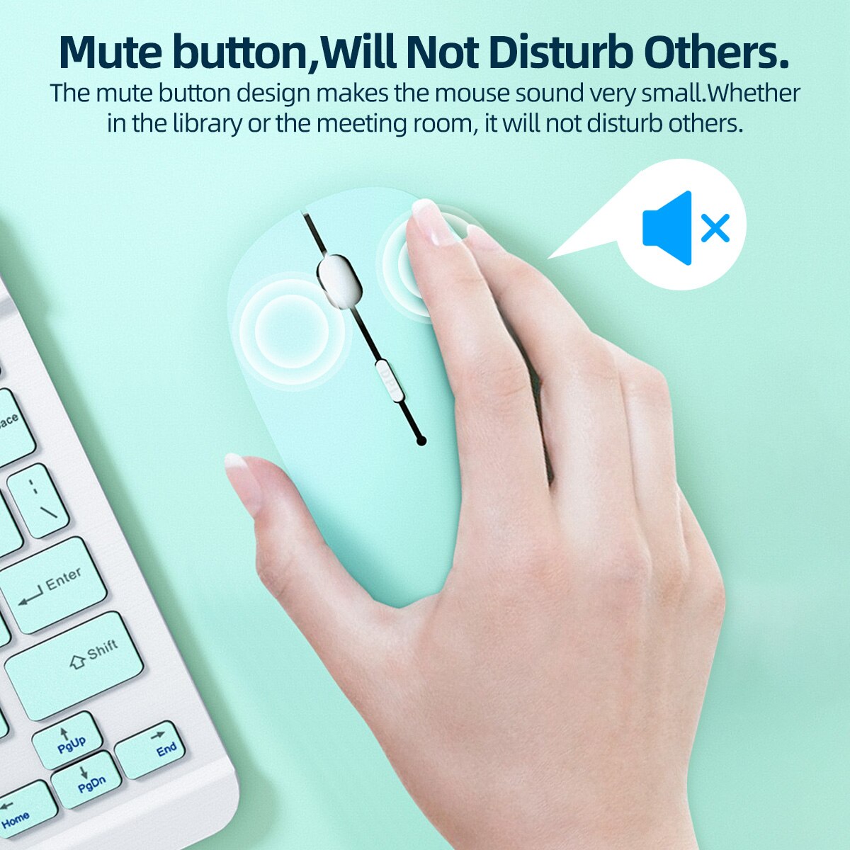 GUUGEI Wireless Bluetooth Mouse Mute Mouse For Laptop Computer PC Mini Ultra-Thin Single-Mode Battery Silent Gaming Mouse Mice