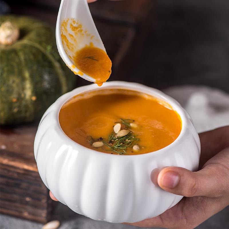 Suppe Schüssel Kreative Mehrzweck Kürbis bilden Keramik Schüssel Portion Schüssel mit Deckel Lebensmittel Lagerung Glas Container