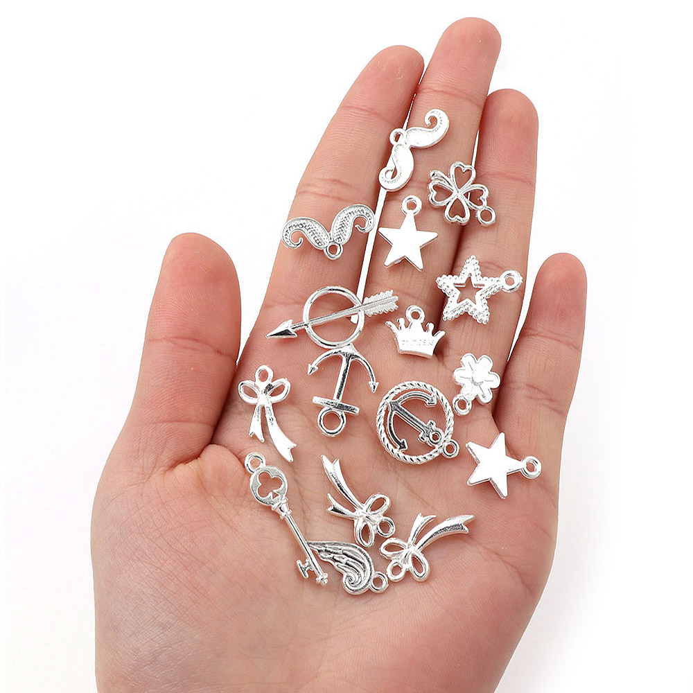 20 Stks/partij 8-30 Mm Zilver Gouden Mini Gemengde Metalen Drijvende Charms Handgemaakte Diy Europese Charme Armbanden Hangers Sieraden maken