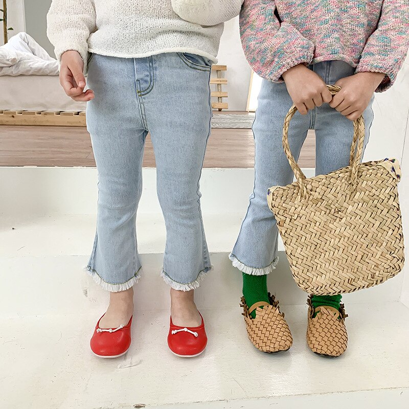 Baby Meisje Jeans Voorjaar Meisjes Mode Slanke Jeans Peuter Meisje Leuke Lichtblauwe Denim Broek Jeans Baby Cowboy broek