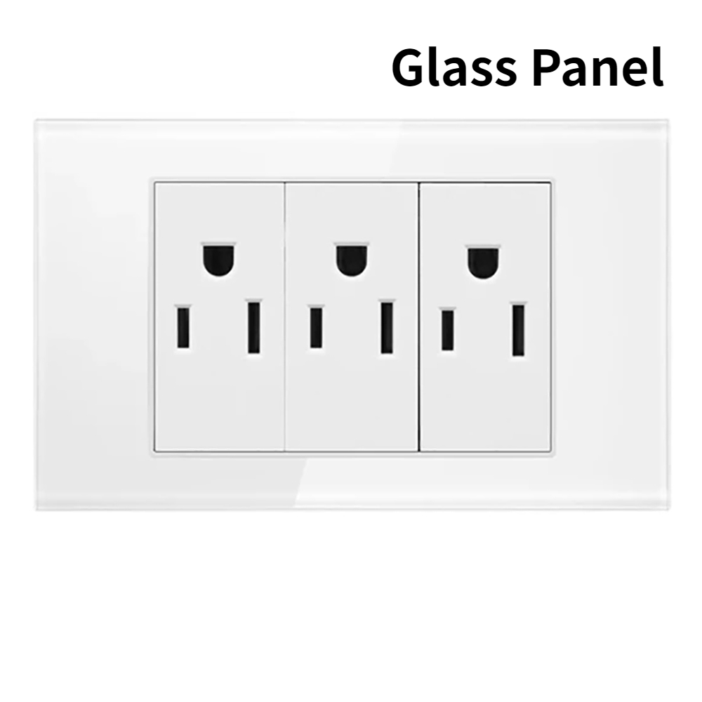 US Power Wall USB Socket Type C Light Switch Double Pole Plastic&Glass Panel Outlet Plate Home Office Electrical Plug Appliances: Red