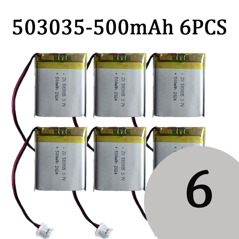503035 Polymeerbatterij 3,7 V 500 mAh lithium 3 volt Li Po Ion Lipo oplaadbare batterijen voor dvd-gps-navigatie: Bruin