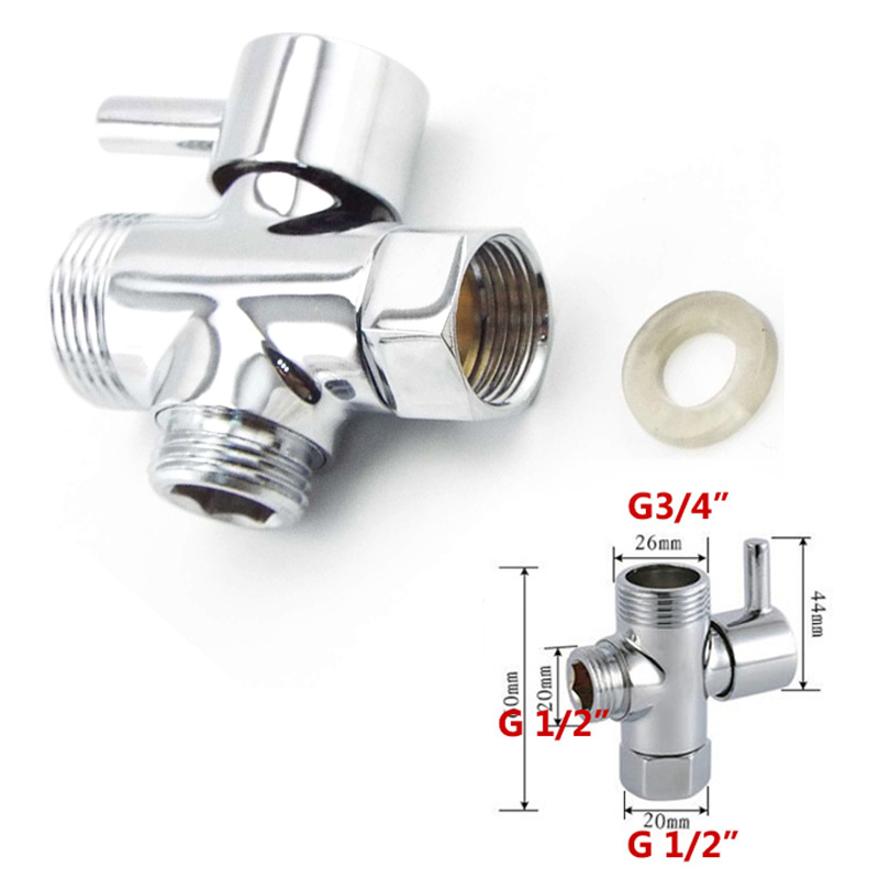 Male Female Water Diverter 3 Way Faucet G1/2" G 3/4" T Adapter Chrome Plated Bathroom Toilet Shower Filling Valves Accessories: type 4