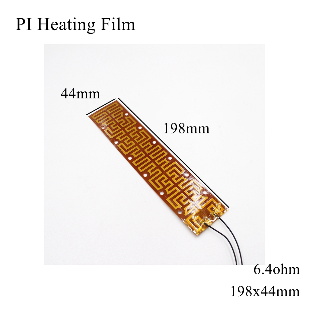 150X10Mm 5V 12V 24V 110V 220V Pi Verwarming Film Polyimide Adhesive Elektrische heater Plaat Panel Pad Mat Brandstof Folie Olie Motor Tank: 198x44mm