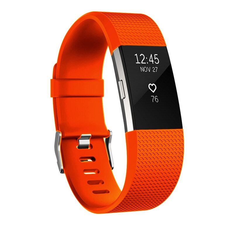 Accesorios DUSZAKE banda para Fitbit Charge 2 Correa de repuesto para pulsera banda para Fitbit Charge 2 para Fitbit Charge 2: Naranja / 140-170mm