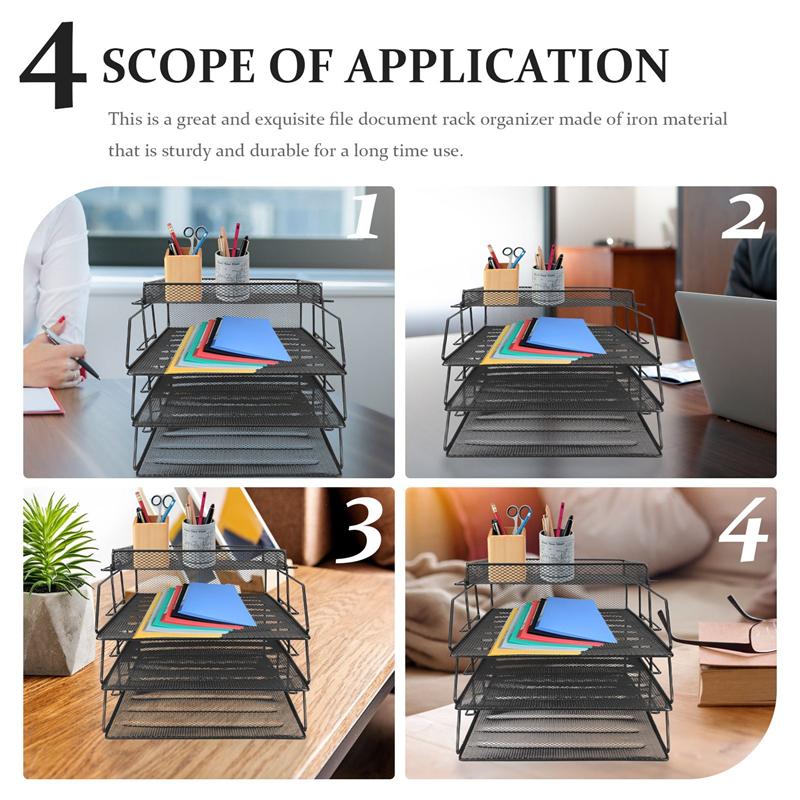 Desk Organizing Rack Stackable Document Tray File Holder File Storage Rack