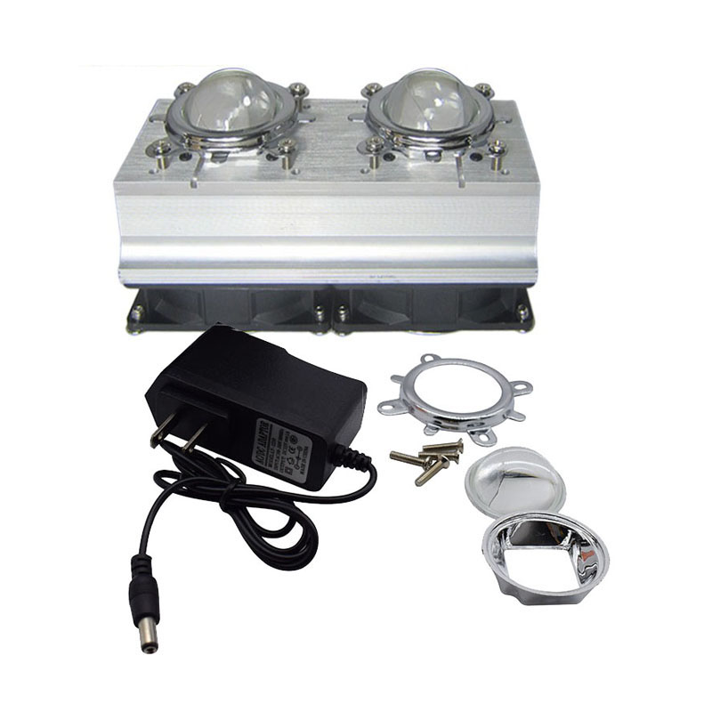 Aluminum Radiator + Fans + 44MM Lens+ LED Power Supply Cooling System For Integrated High Power LED Heat Radiation