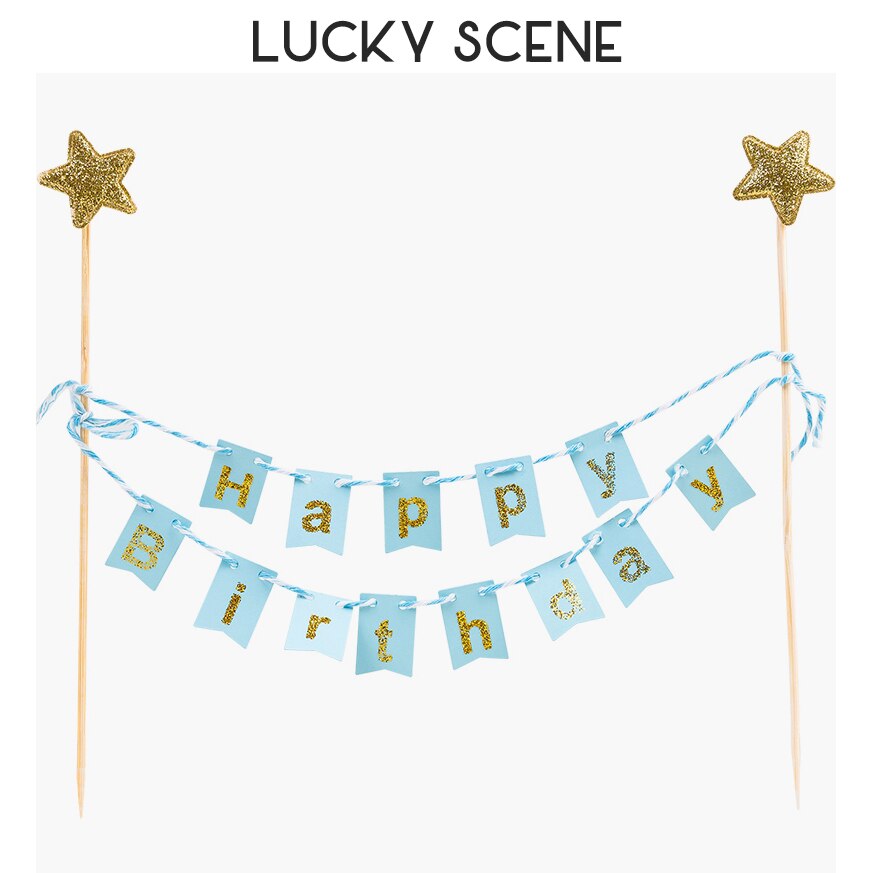 Mini cartel de feliz cumpleaños, decoración de pastel de , suministros hechos a mano, banderines, guirnalda de banderines, banderas S00965