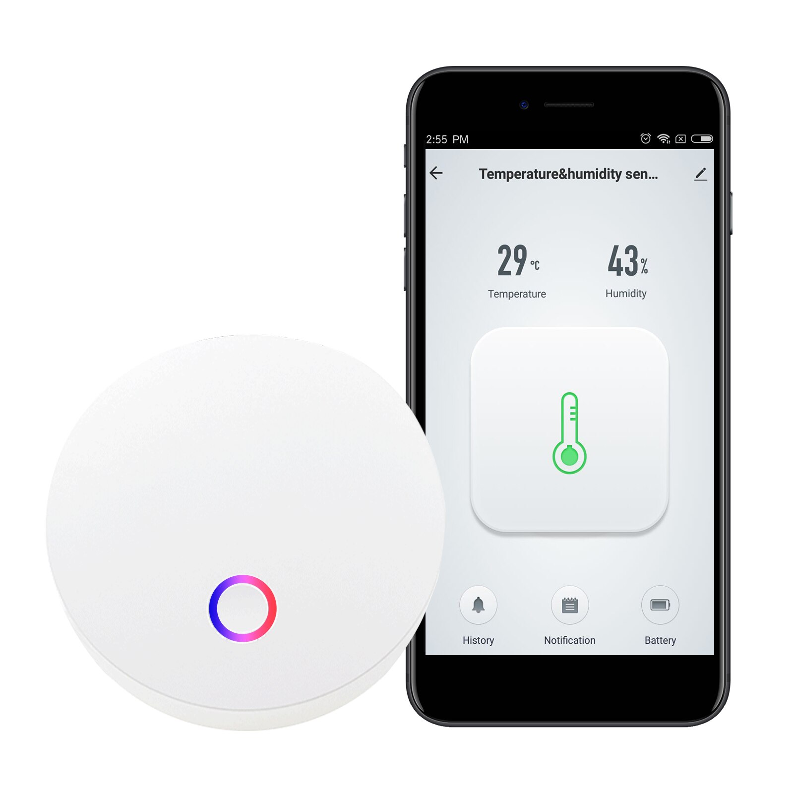Termómetro inteligente con WiFi, higrómetro, Sensor de temperatura de humedad, Compatible con Alexa IFTTT