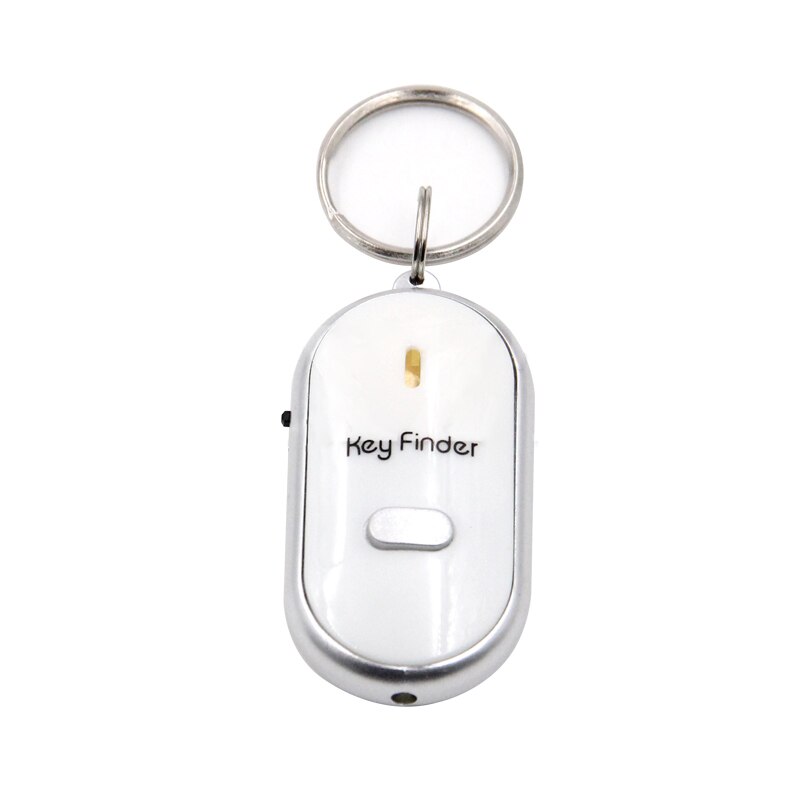 Fjärrkontroll för borttappad nyckel locato 4 färger smart nyckelplacering mini anti-förlorad nyckellokalisering visselpipa blinkande summer lokalisering nyckelring tag tracker: Vit