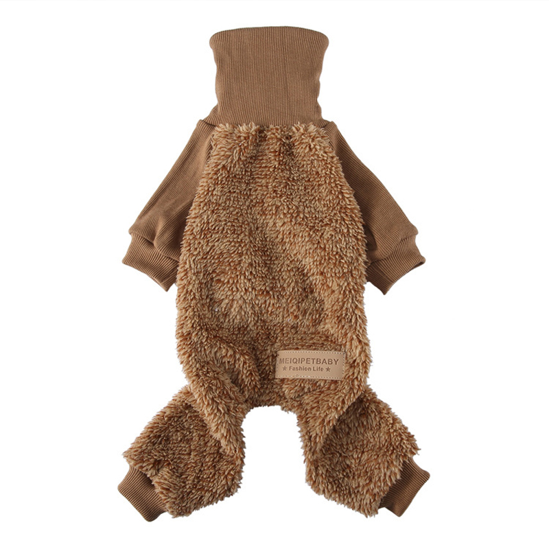 Zachte Fleece Hond Jumpsuit Winter Kleding Warme Pyjama Voor Kleine Puppy Jas Pet Outfit Hond Coltrui Kleding Yorkie Shih tzu: E / L