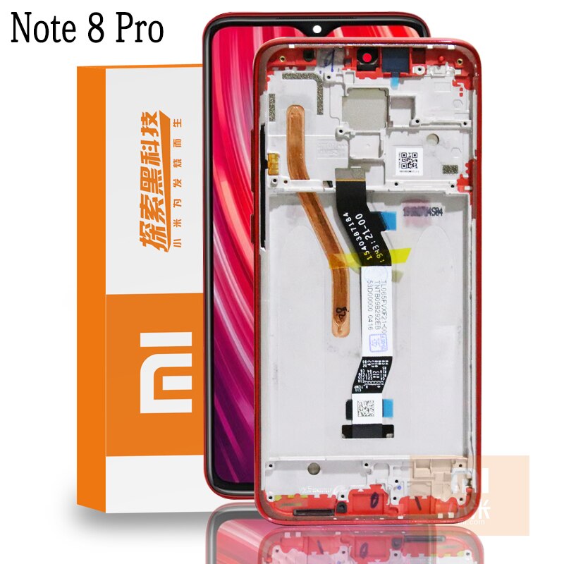 Original 6.53'' Display with frame for Xiaomi Redmi Note 8 Pro LCD Display Screen Touch Digitizer 6.3'' Redmi Note8 Repair Parts