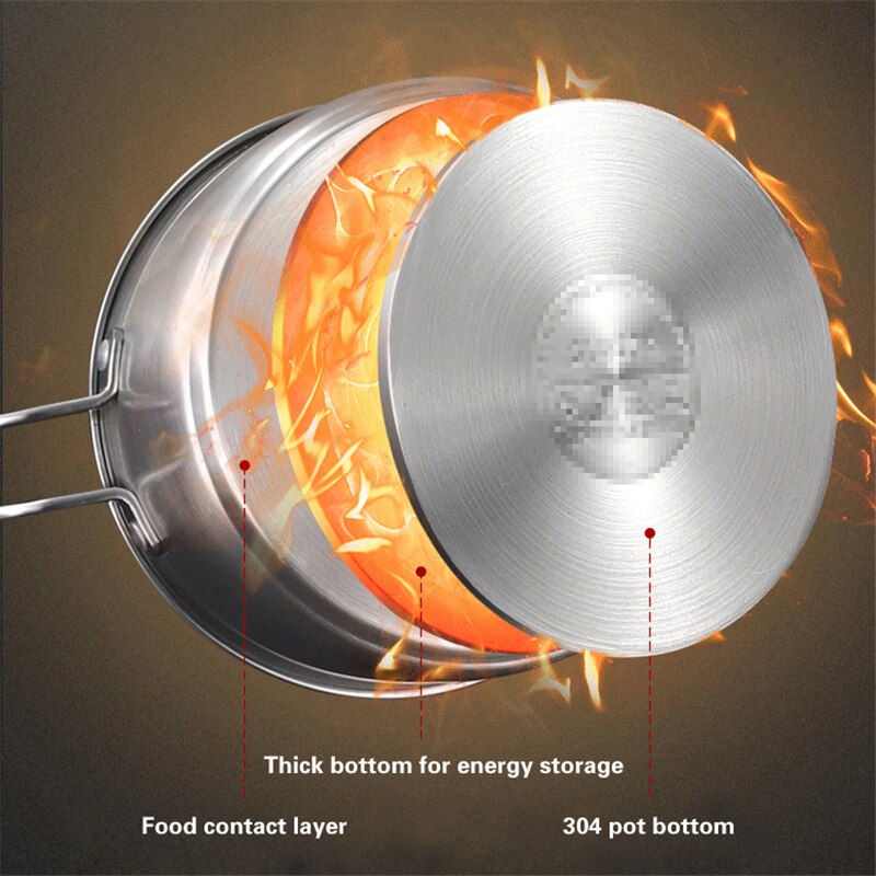 household office worker student cooking milk steaming pot induction cooker gas stove 304 stainless steel cooking milk pot