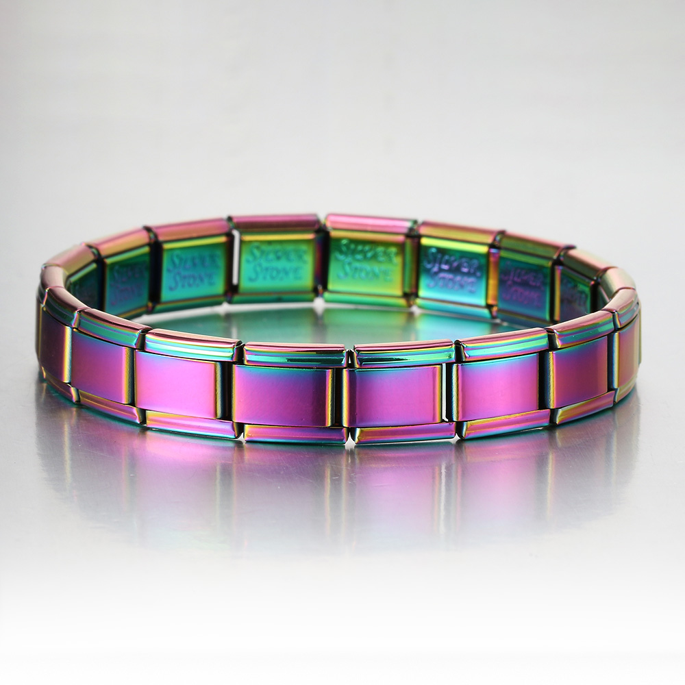 Pulseira italiana de aço inoxidável para as mulheres, pulseira cor do ouro, joia modular diy, presente da moda, por atacado, Dropshipping: Luz de Cor Amarela