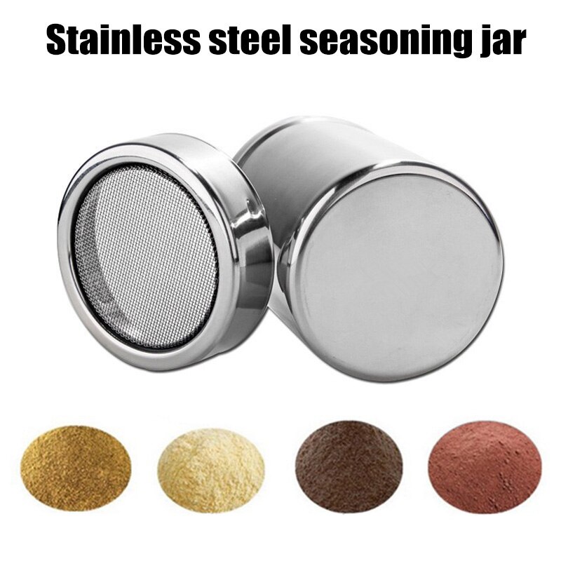 Sjokolade shaker lokk rustfritt stål melis sukker mel kakaopulver kaffe sikt kokeverktøy 88. jan