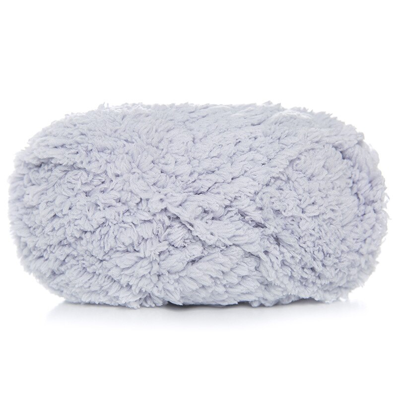 Fil doux et lisse pour tricot à la main, 50 grammes par boule, laine polaire de corail colorée, fil au Crochet, fournitures d'écharpe, de chapeau, de pull pour bébé: light gray