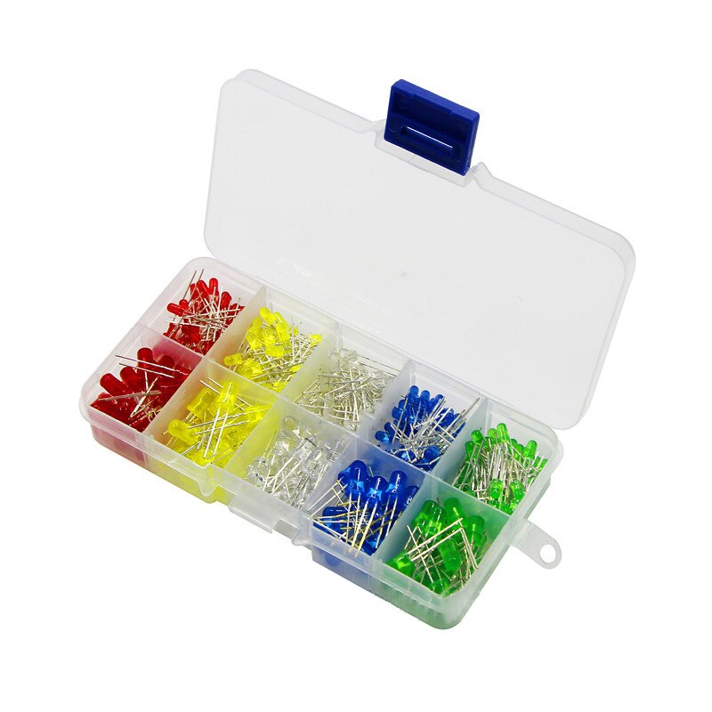 100/200/300 3mm/5mm LED Diode 5 mm Assorted Kit White Green Red Blue Yellow DIY Light Emitting Diode: 100pcs5MM