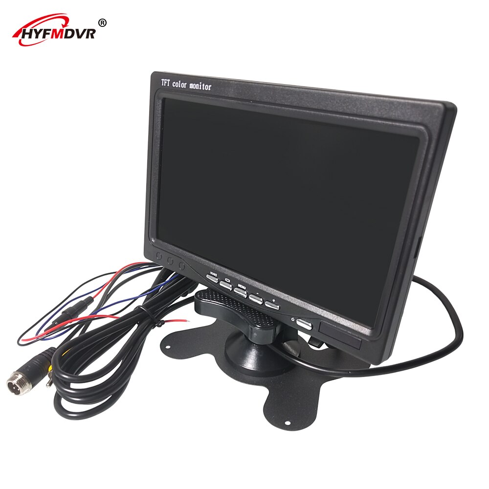HYFMDVR 12-24V 7 inch LCD car monitor Support for dual, triple or quad video input PAL/NTSC/Auto