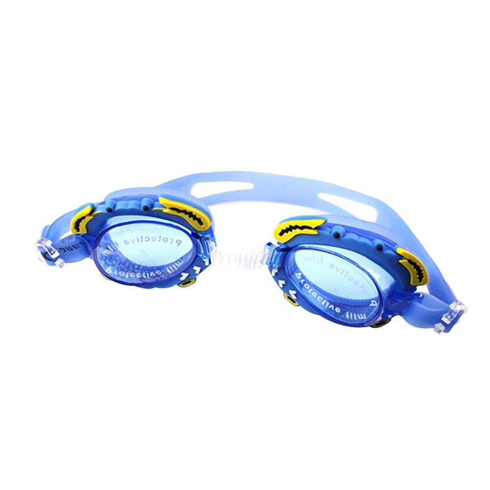 Svømmebriller tegneserie justerbar børn vandtæt anti-dug silikone svømmebriller briller udstyr: Dyb blå