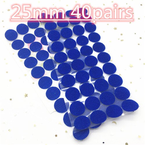 40pair 25mm Colorful Velcros Adhesive Self Adhesive Fastener Tape Hooks And Loops Strong Glue Magic Tape Dot Sticker Nylon Disc: 25mm blue 40pairs
