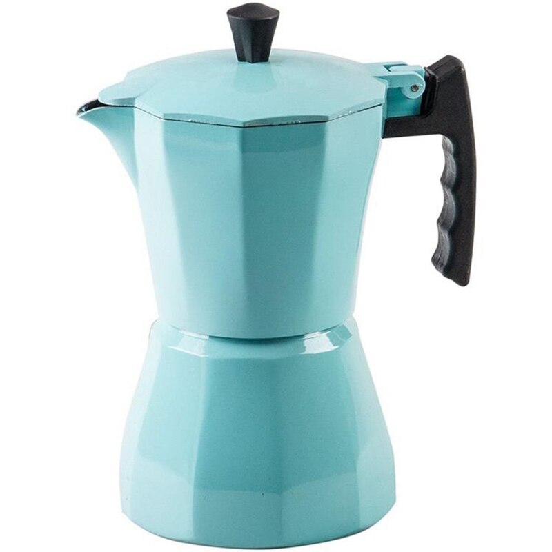Italialainen alumiininen kahvinkeitin moka espressokeittimen työtaso 300ml liesituuletinta: Sininen