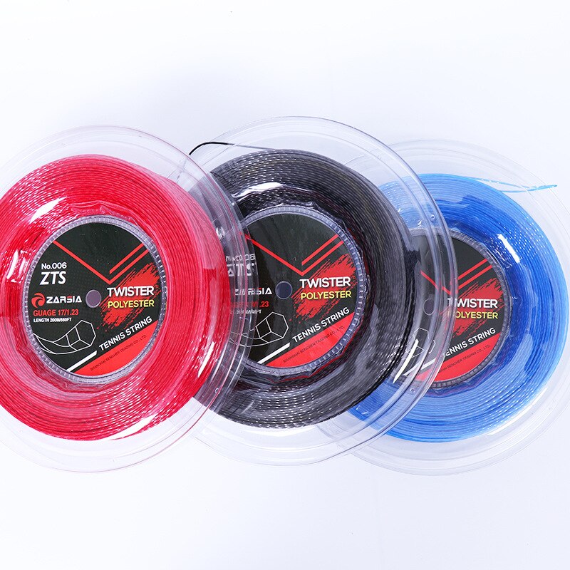 Zarsia Blauw Twisted Tennis Lijn Hexagonal Geneste Tennis Polyester Harde Lijn Tennisracket Lijn 200M Grote Spoel Lijn-40