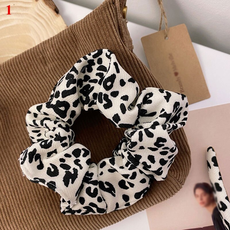 Autmn-coletero de terciopelo para mujer, accesorio para el pelo de leopardo, a rayas, para invierno: 1