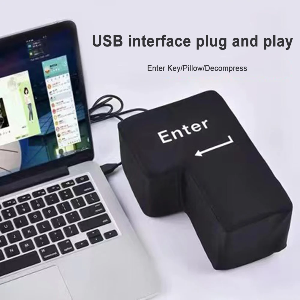 Computer antistress Chiave di ingresso enorme Tastiera USB grande Pulsante di sfiato Cuscino Cuscino antistress da tavolo Chiave di ingresso USB grande
