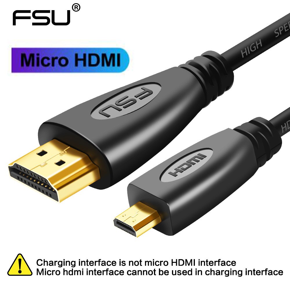 Fsu Micro Hdmi Adapter 1080P Micro Hdmi Male Naar Hdmi Male Kabel Connector Converter Voor Mobiele Telefoon Camera Gopro hdmi Micro