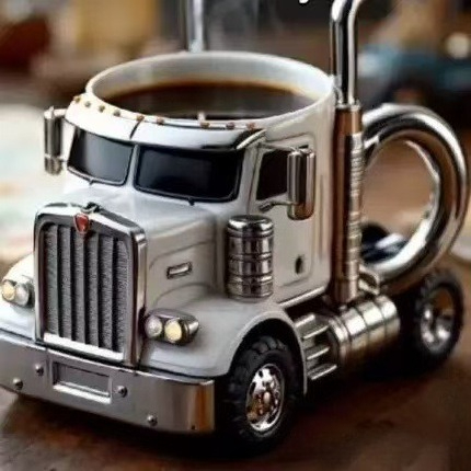 Resin Craft Truck Image Children's Adult Coffee Cup Mug Home Desk Desktop Car Decoration Ornament Birthday: plum