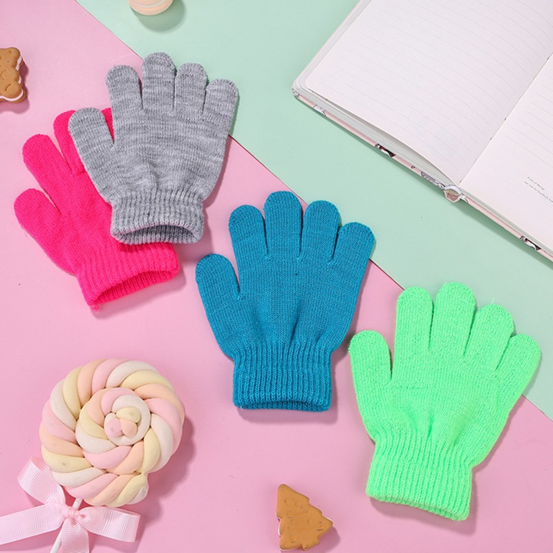 3-7years Children Winter Warm Gloves Baby Girls Baby Boys Toddler Knitted Student Kids Gloves