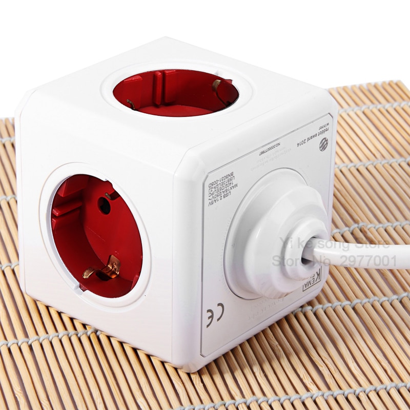 Allocacoc Power Strip - 5 Outlets - EU Plug - 3680W - 1.5m/3m Cable