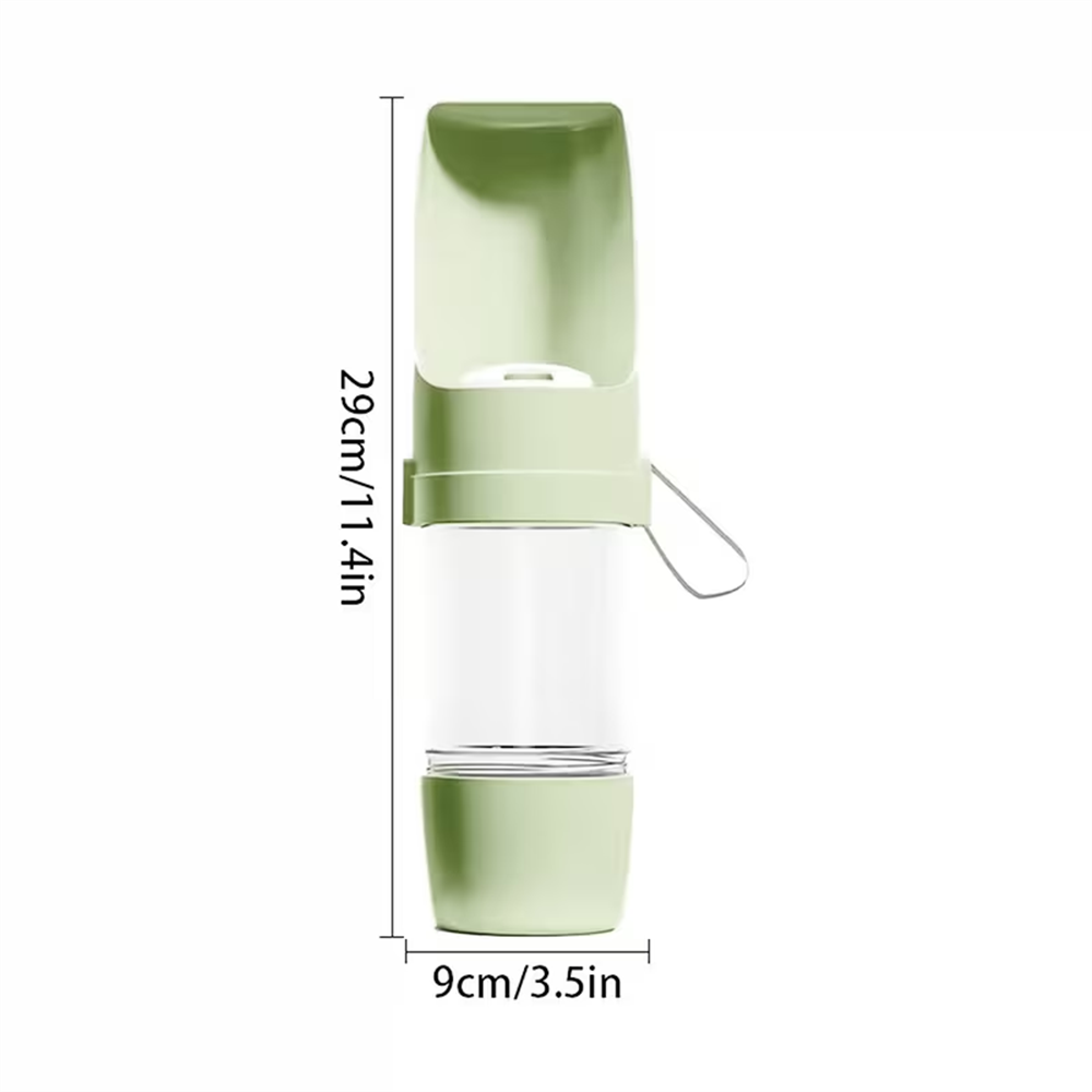 Borraccia per cani e gatti, ciotola per l'acqua, contenitore da viaggio anti-perdita per cuccioli, ideale per Mops, Chihuahua, Labrador: verde