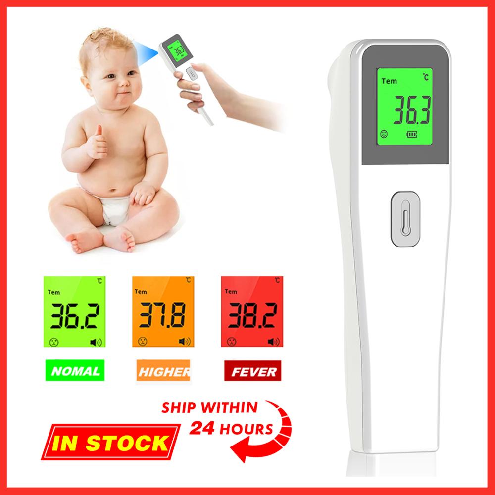 Berøringsfrit øre pandetermometer digitalt lcd display kropstermometer infrarød temperaturmåling ℃ og ℉ omskiftelig