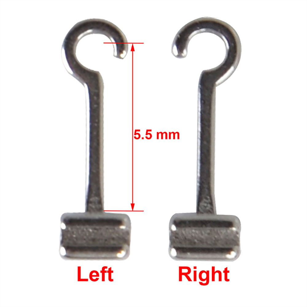 10 unids/bolsa gancho de ortodoncia Dental ganchos crimpables curvados largos Material de acero inoxidable soportes accesorios de odontología izquierda/derecha