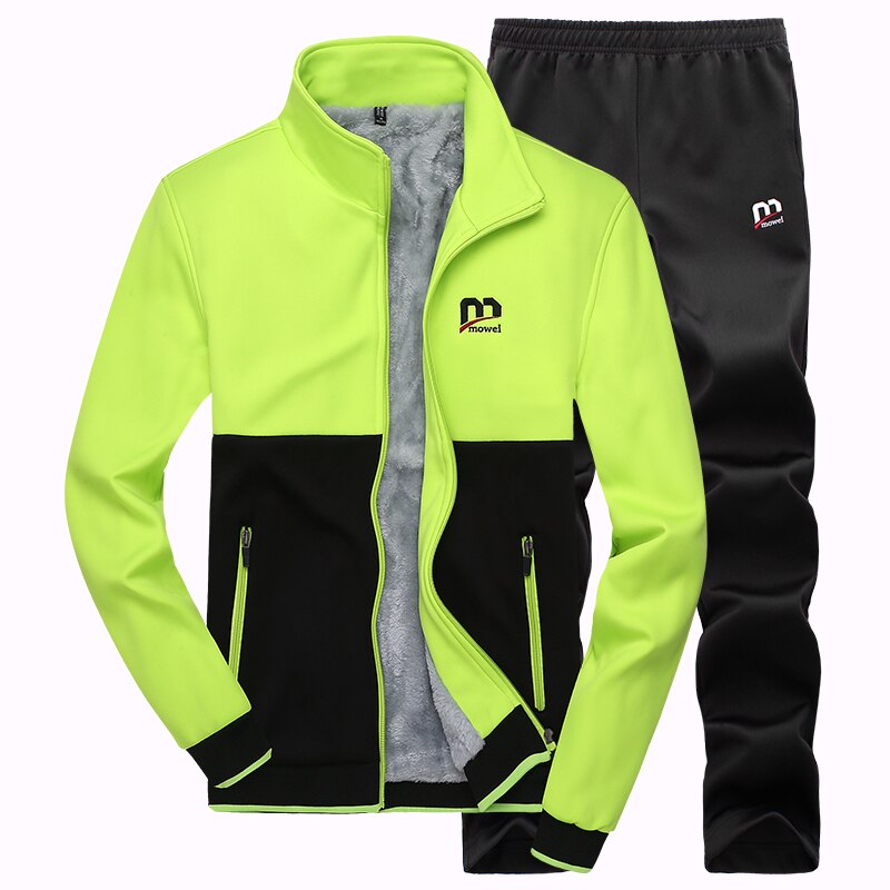 Sport Pak Mannen Winter Double-Side Velet Twee-Stuk Trainingspak Joggingpak Warm Running Set Mannen Outfit Sportwear Mannen Kleding
