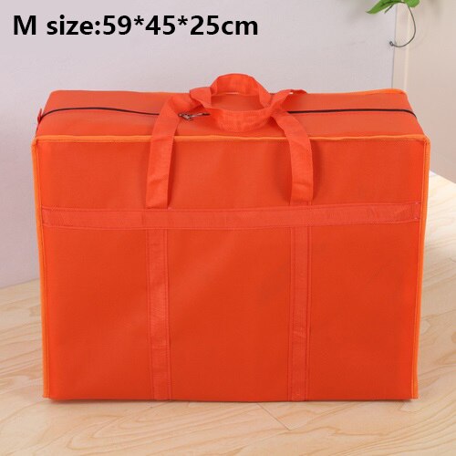 Oversized woven bag moving bag Oxford cloth luggage packing bag waterproof storage snakeskin bag thick non-woven bag: Orange M