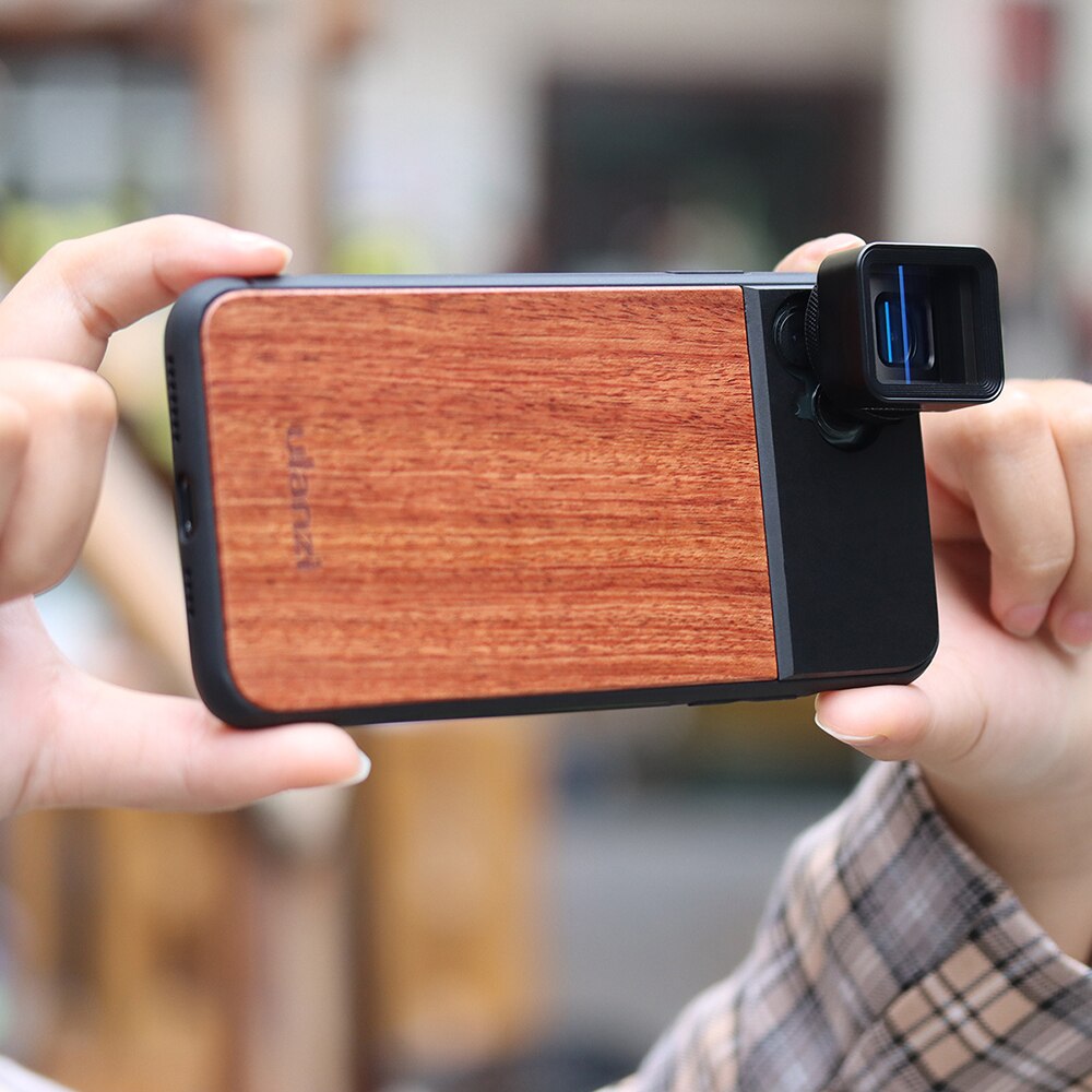 Ulanzi funda de teléfono de madera para iPhone 11, iPhone 11 pro, iPhone 11 pro Max con lente anamórfica lente Macro