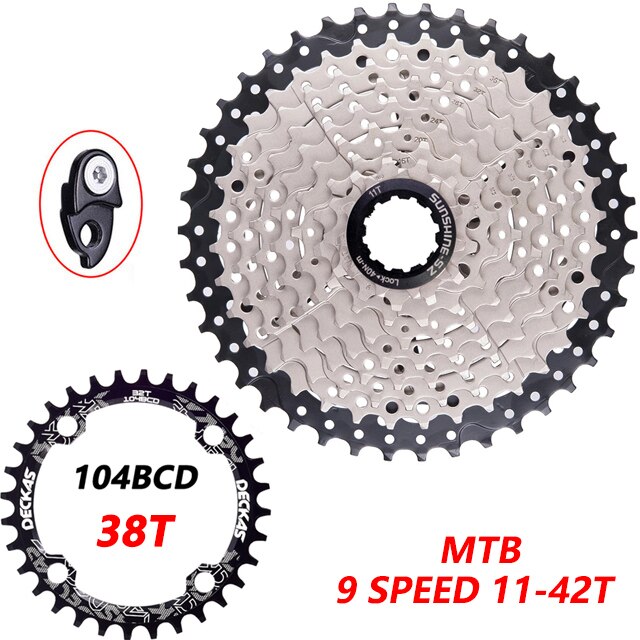 MTB Fahrrad 9 fach-gruppe 1X9 System 9S11-42T Kassette 9 Geschwindigkeit Schalthebel Schaltwerk Groupset für 9V k7 Berg fahrrad teile: 9s 42T-38T