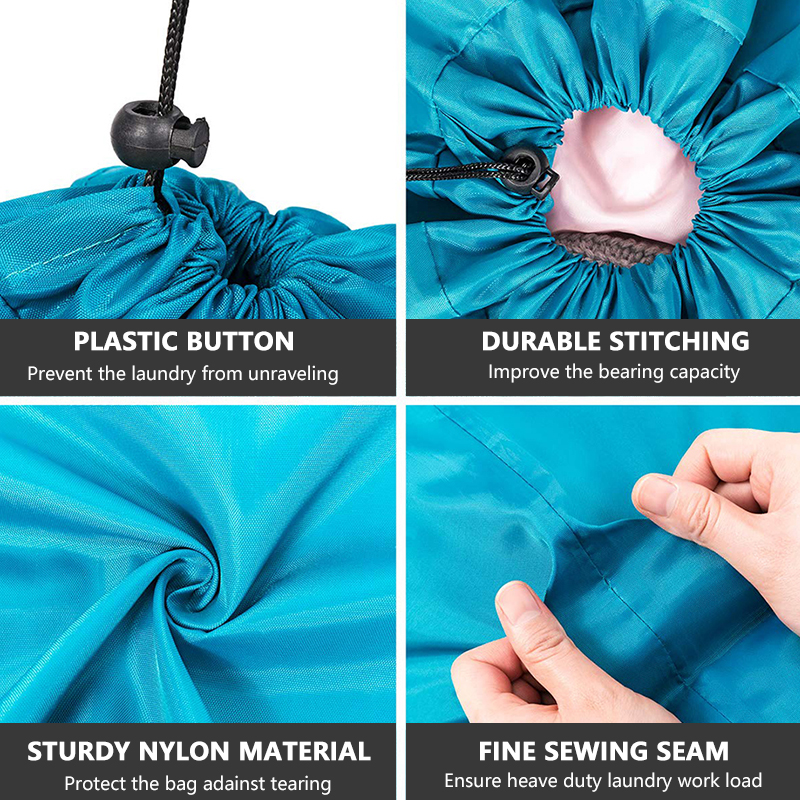 Nylon waszak met hoge capaciteit, reistas, opbergtas, mand, wasmachine, vuile kleren, trektouwzak
