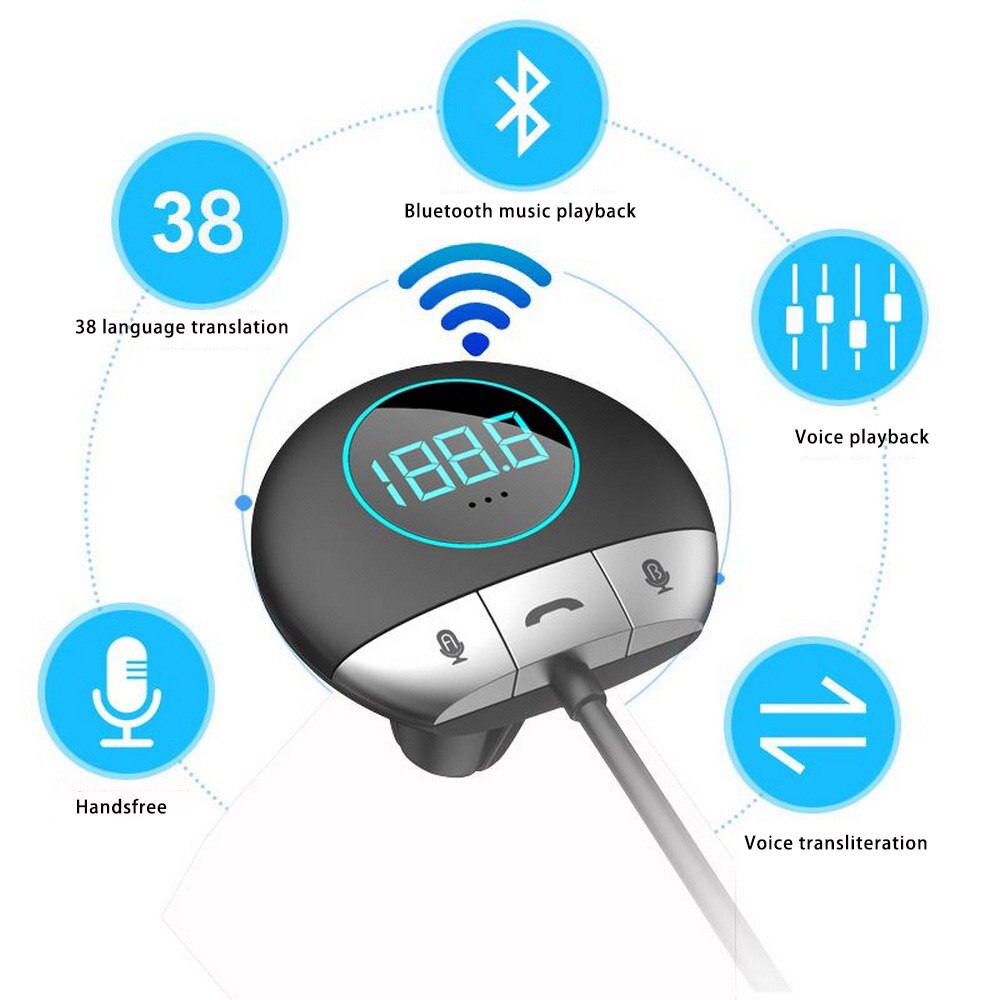 Portable Voice Translator USB 38 Language A2DP Two-Way Real Time Language Interpreter Bluetooth Wireless Translation Machine